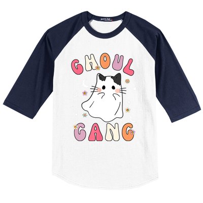 Funny Halloween Ghoul Gang Groovy Hey Boo Pumpkin Cat Lover Gift Baseball Sleeve Shirt