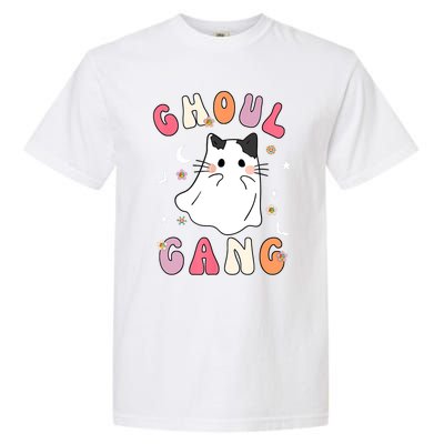 Funny Halloween Ghoul Gang Groovy Hey Boo Pumpkin Cat Lover Gift Garment-Dyed Heavyweight T-Shirt