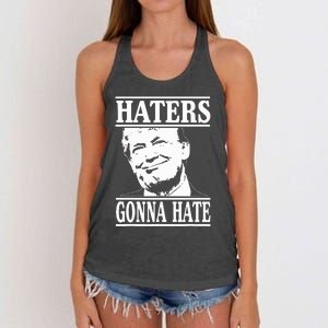 Funny Haters Gonna Hate Donald Trump President Women's Knotted Racerback Tank