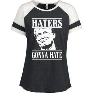 Funny Haters Gonna Hate Donald Trump President Enza Ladies Jersey Colorblock Tee