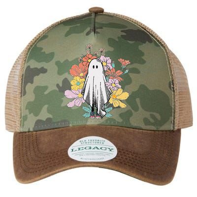 Floral Halloween Ghost Legacy Tie Dye Trucker Hat