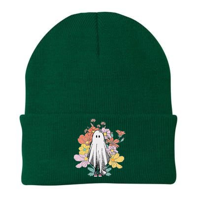 Floral Halloween Ghost Knit Cap Winter Beanie