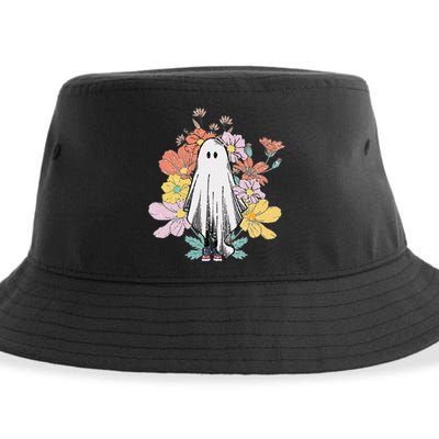 Floral Halloween Ghost Sustainable Bucket Hat