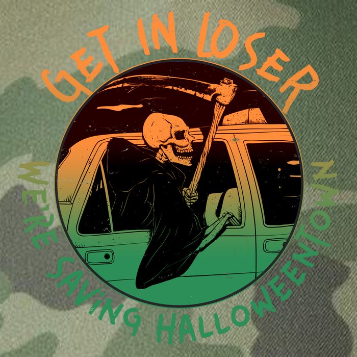 Funny Halloween Get In Loser We're Saving Halloweentown Grim Reaper Skeleton Legacy Tie Dye Trucker Hat