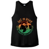 Funny Halloween Get In Loser We're Saving Halloweentown Grim Reaper Skeleton Ladies PosiCharge Tri-Blend Wicking Tank