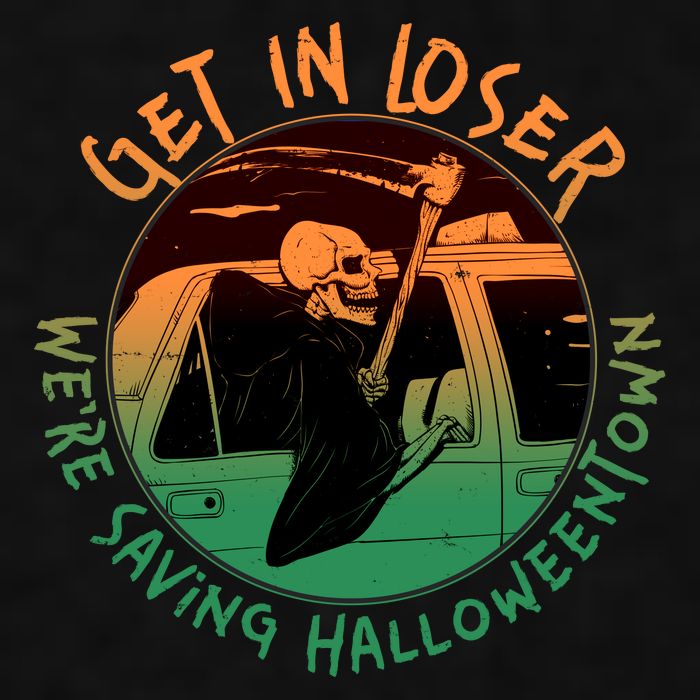 Funny Halloween Get In Loser We're Saving Halloweentown Grim Reaper Skeleton Ladies PosiCharge Tri-Blend Wicking Tank