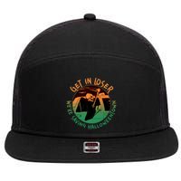Funny Halloween Get In Loser We're Saving Halloweentown Grim Reaper Skeleton 7 Panel Mesh Trucker Snapback Hat