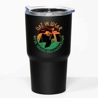Funny Halloween Get In Loser We're Saving Halloweentown Grim Reaper Skeleton Tumbler