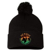 Funny Halloween Get In Loser We're Saving Halloweentown Grim Reaper Skeleton Pom Pom 12in Knit Beanie