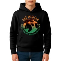 Funny Halloween Get In Loser We're Saving Halloweentown Grim Reaper Skeleton Kids Hoodie