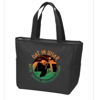 Funny Halloween Get In Loser We're Saving Halloweentown Grim Reaper Skeleton Zip Tote Bag