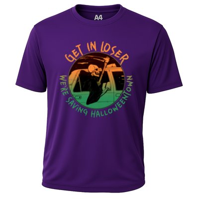 Funny Halloween Get In Loser We're Saving Halloweentown Grim Reaper Skeleton Performance Shirt