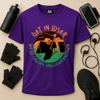 Funny Halloween Get In Loser We're Saving Halloweentown Grim Reaper Skeleton Performance Shirt