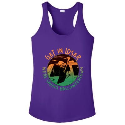 Funny Halloween Get In Loser We're Saving Halloweentown Grim Reaper Skeleton Ladies PosiCharge Competitor Racerback Tank