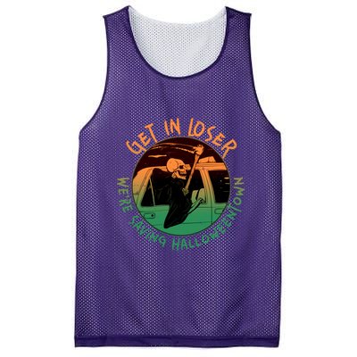 Funny Halloween Get In Loser We're Saving Halloweentown Grim Reaper Skeleton Mesh Reversible Basketball Jersey Tank
