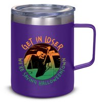 Funny Halloween Get In Loser We're Saving Halloweentown Grim Reaper Skeleton 12oz Stainless Steel Coffee Mug