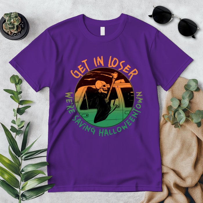 Funny Halloween Get In Loser We're Saving Halloweentown Grim Reaper Skeleton Premium T-Shirt