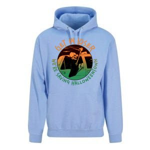 Funny Halloween Get In Loser We're Saving Halloweentown Grim Reaper Skeleton Unisex Surf Hoodie