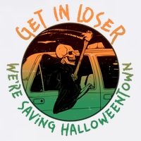 Funny Halloween Get In Loser We're Saving Halloweentown Grim Reaper Skeleton Garment-Dyed Sweatshirt