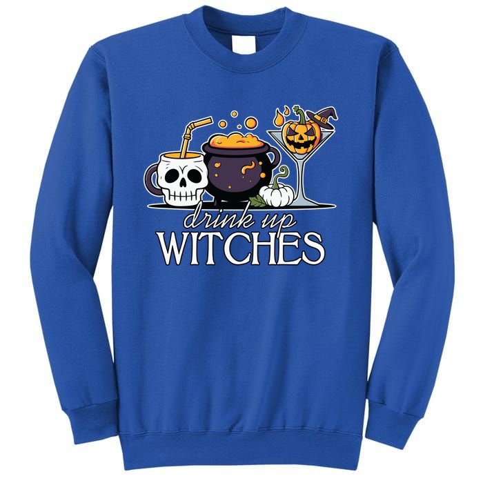 Funny Halloween Gift Up Witches Cocktail Skull Cup Gift Sweatshirt