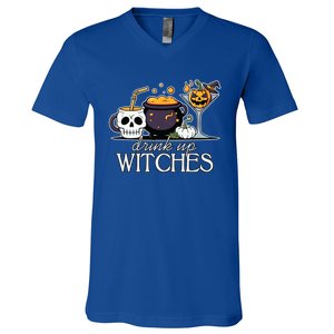 Funny Halloween Gift Up Witches Cocktail Skull Cup Gift V-Neck T-Shirt