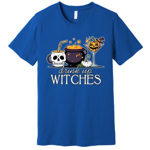 Funny Halloween Gift Up Witches Cocktail Skull Cup Gift Premium T-Shirt