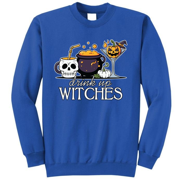 Funny Halloween Gift Up Witches Cocktail Skull Cup Gift Tall Sweatshirt