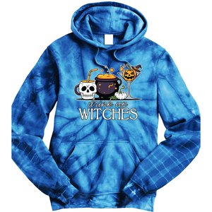 Funny Halloween Gift Up Witches Cocktail Skull Cup Gift Tie Dye Hoodie