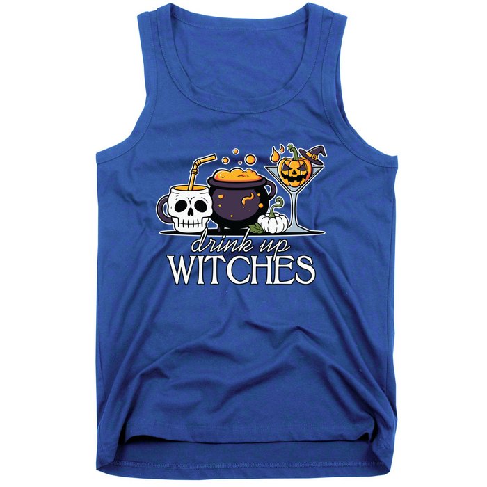 Funny Halloween Gift Up Witches Cocktail Skull Cup Gift Tank Top