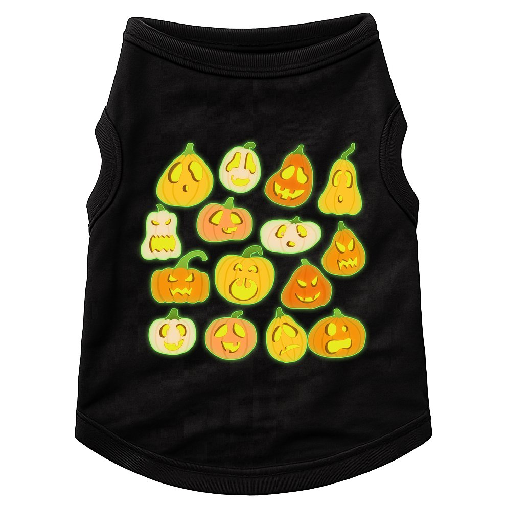 Funny Halloween Glowing Jackolantern Pumpkin Faces Doggie Tank