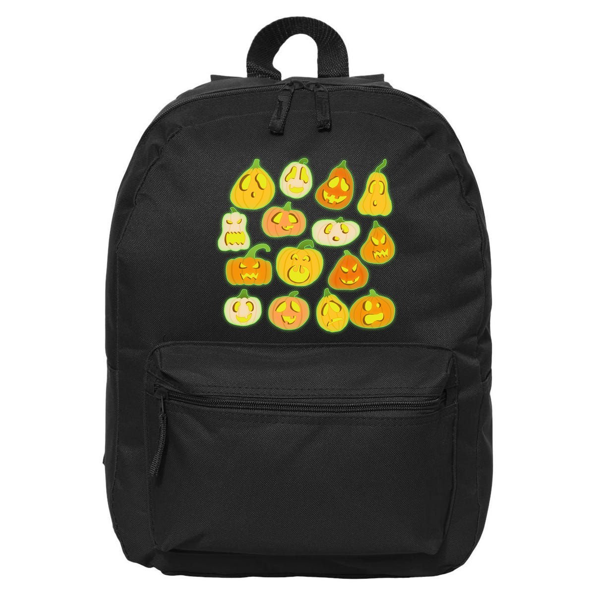 Funny Halloween Glowing Jackolantern Pumpkin Faces 16 in Basic Backpack