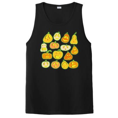 Funny Halloween Glowing Jackolantern Pumpkin Faces PosiCharge Competitor Tank