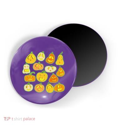 Funny Halloween Glowing Jackolantern Pumpkin Faces Magnet