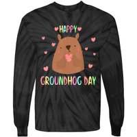 Funny Happy Groundhog Day 2024 Tie-Dye Long Sleeve Shirt