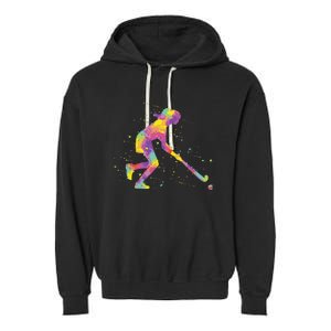 Field Hockey Girl Garment-Dyed Fleece Hoodie