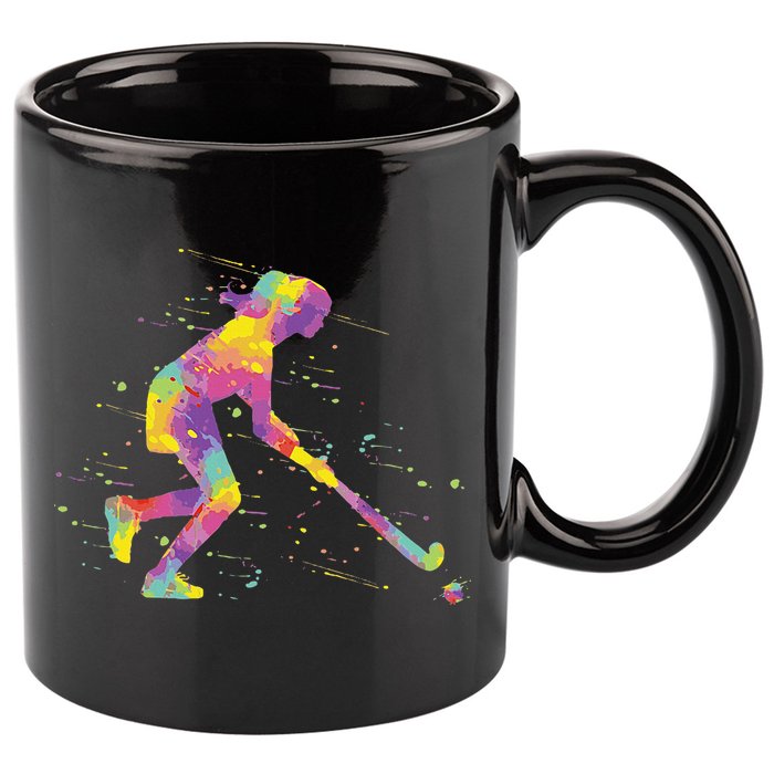 Field Hockey Girl 11oz C Handle Ceramic Mug