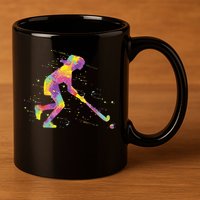 Field Hockey Girl 11oz C Handle Ceramic Mug