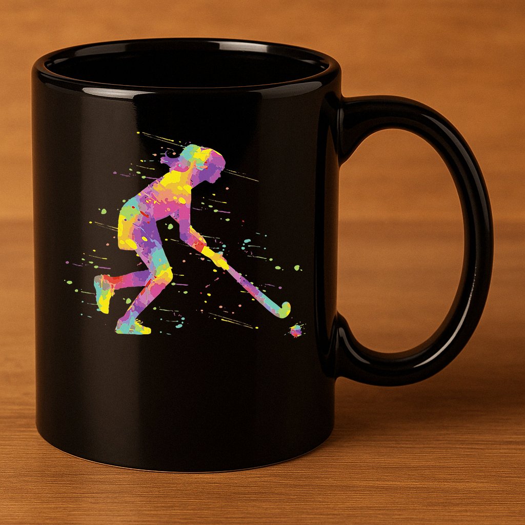 Field Hockey Girl 11oz C Handle Ceramic Mug
