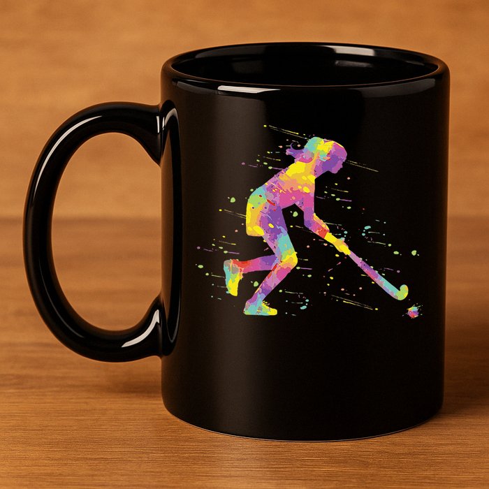Field Hockey Girl 11oz C Handle Ceramic Mug