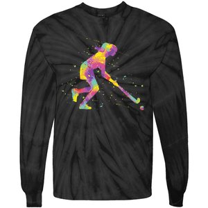 Field Hockey Girl Tie-Dye Long Sleeve Shirt