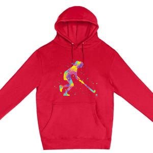 Field Hockey Girl Premium Pullover Hoodie