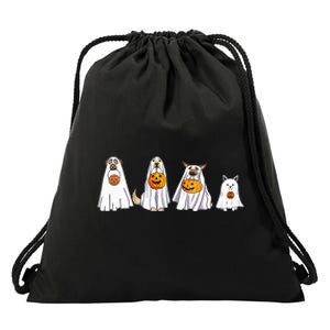 Funny Halloween Ghost Costume for Dogs Drawstring Bag