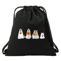 Funny Halloween Ghost Costume for Dogs Drawstring Bag