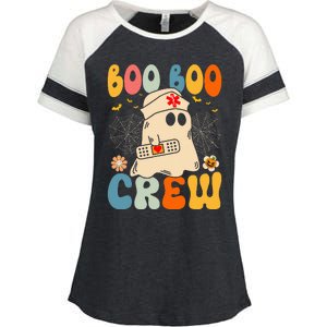 Funny Halloween Ghost Nurse Costume Enza Ladies Jersey Colorblock Tee