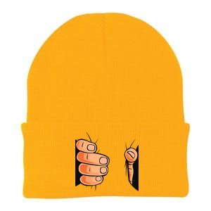 Funny Hand Gripping Optical Illusion Knit Cap Winter Beanie