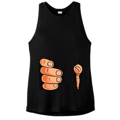 Funny Hand Gripping Optical Illusion Ladies PosiCharge Tri-Blend Wicking Tank