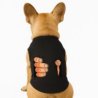 Funny Hand Gripping Optical Illusion Doggie Tank
