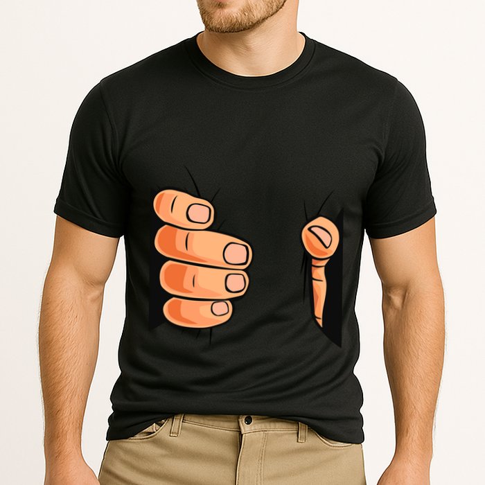 Funny Hand Gripping Optical Illusion Performance Shirt