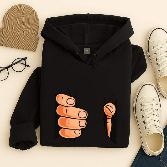 Funny Hand Gripping Optical Illusion Hoodie