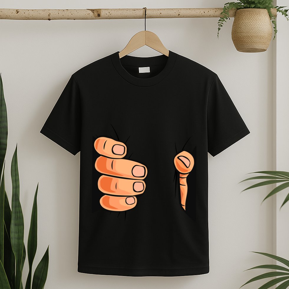 Funny Hand Gripping Optical Illusion T-Shirt